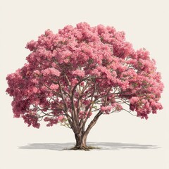 Fototapeta premium Pink flowering tree, full bloom