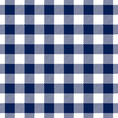Seamless gingham pattern white navy