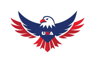 USA patriotic eagle wings vector art illustration