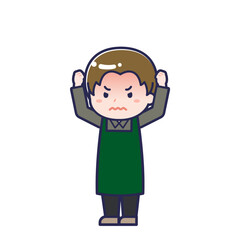 飲食店の店員／ななめ／男性 27