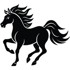 Obraz premium Galloping horse with extended legs and flowing mane