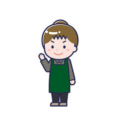 飲食店の店員／ななめ／女性 12