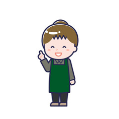 飲食店の店員／ななめ／女性 13