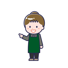 飲食店の店員／ななめ／女性 16