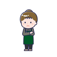 飲食店の店員／ななめ／女性 30