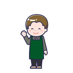 飲食店の店員／ななめ／男性 10