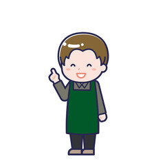 飲食店の店員／ななめ／男性 13