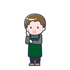 飲食店の店員／ななめ／男性 20