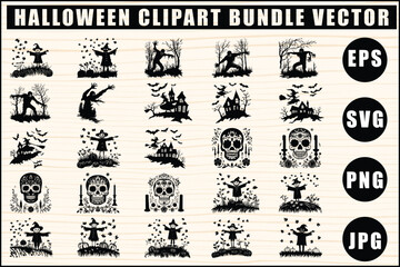 SPOOKY HALLOWEEN SILHOUETTE BUNDLE