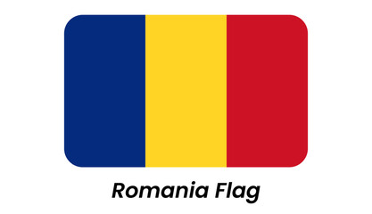 Romania National Flag: Vertical Tricolor, Blue, Yellow, Red