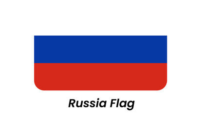 Rounded Rectangular Russian Federation Flag Graphic
