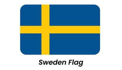 Rounded-Corner Swedish Flag Graphic