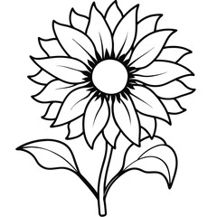 Fototapeta premium Vibrant sunflower floral design in cmyk and grayscale
