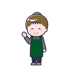 飲食店の店員／ななめ／女性 17