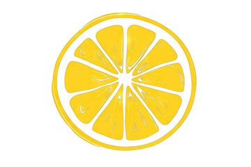 A Simple Illustration Of A Lemon Slice Depicted In A Bright Yellow Color With A Transparent Background The Lemon Slice Is Illustrated With 8 Segments