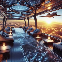 Suborbital spaceplane gravity lounges