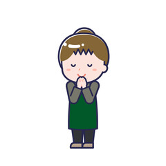 飲食店の店員／ななめ／女性 24