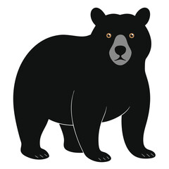 Naklejka premium Detailed illustration of a black bear in a natural setting