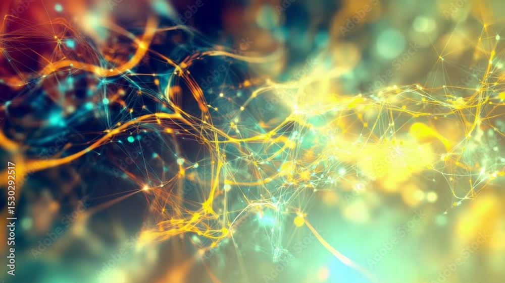Poster digital nebula: a captivating digital artwork showcasing a dynamic network of interconnected points 