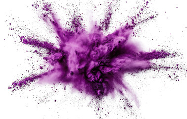A Vibrant Purple Powder Explosion Against A Transparent Background Capturing The Dynamic Energy And Movement Of The Burst