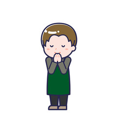 飲食店の店員／ななめ／男性 24