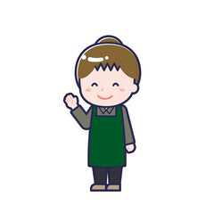 飲食店の店員／ななめ／女性 17