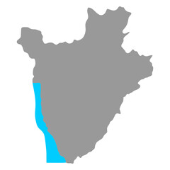 map of Burundi shadow