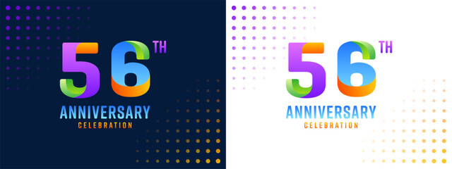 56th anniversary design, with colorful numbers
