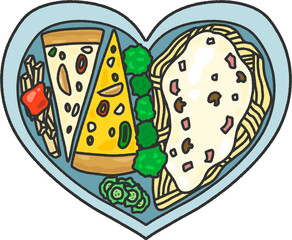 vector illustration of pizza with cheese