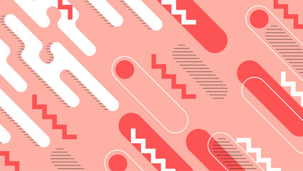 Memphis Flat Abstract Geometric Style Background