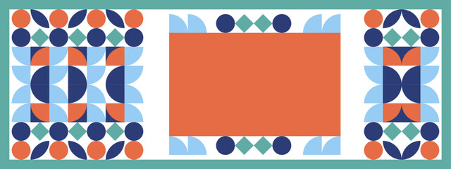 Abstract Colorful Mosaic Geometric Shapes Banner