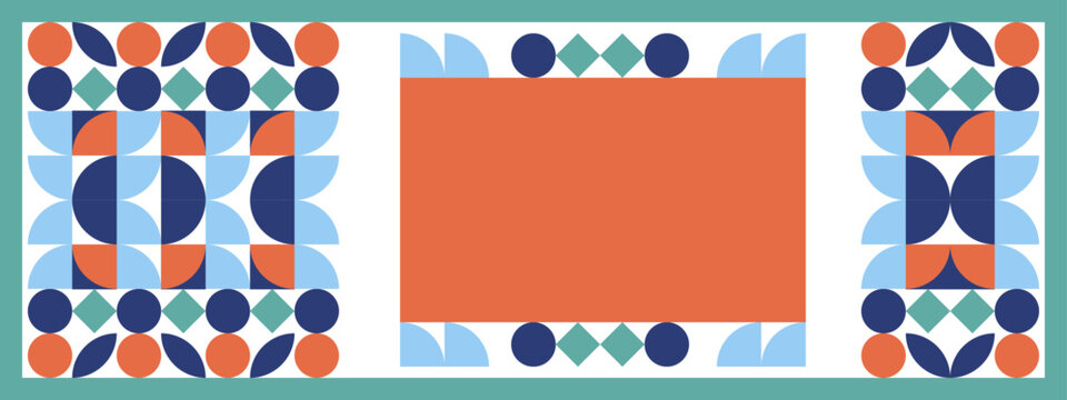 Abstract Colorful Mosaic Geometric Shapes Banner