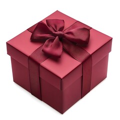Obraz premium Red Gift Box with a Burgundy Bow