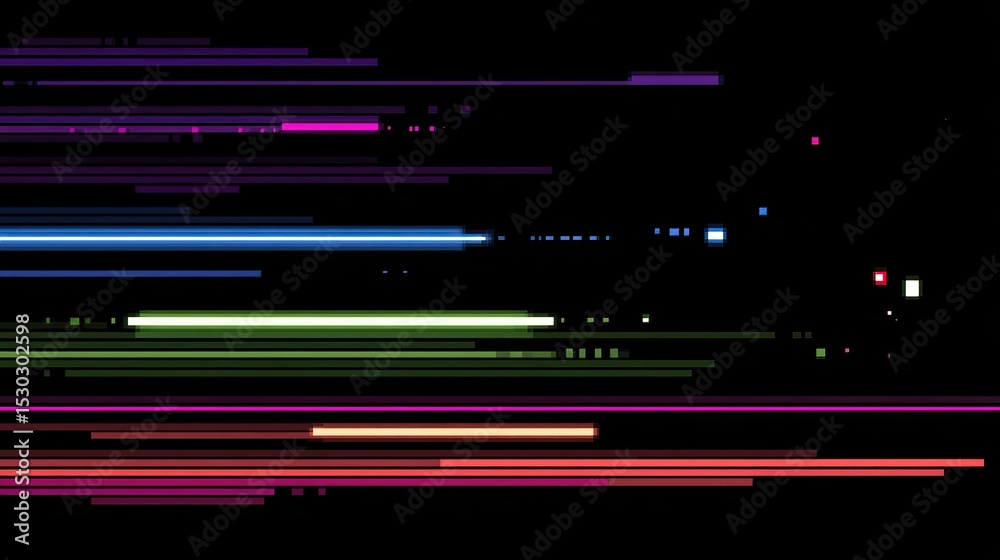 Canvas Prints abstract light streaks on black background, dynamic and colorful design
