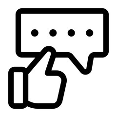 Hand Pointing at Speech Bubble