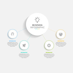 Circular 4-Step Infographic with Colorful Icons