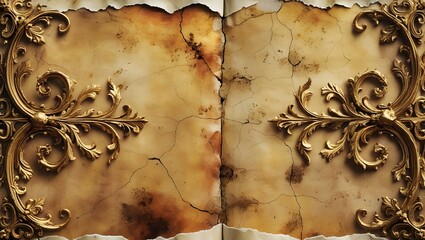 Vintage Manuscript Spread – Aged Paper and Decorative Edges