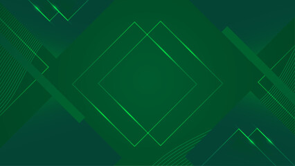 Green Geometric Shapes Abstract Design Background