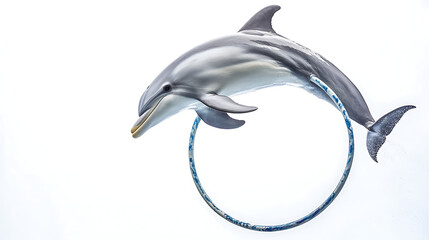 dolphin jumping on white background