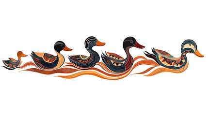 vector illustration of ducks