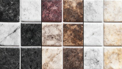 Fototapeta na wymiar Tile samples, various colors and patterns