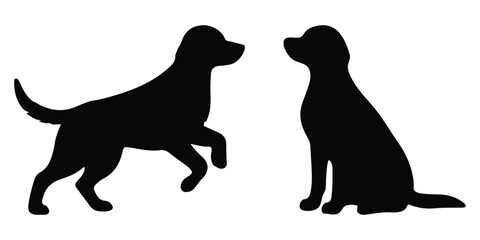Vector illustrations of dogs in lifelike postures. Perfect for posters, labels, or pet care branding elements.