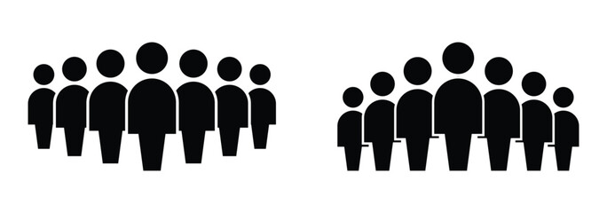 People icon set, Persons symbol, People group icon set. Team people. User profile symbol. Vector illustration.