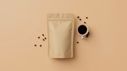 Kraft Pouch with Cup and Beans