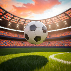 World Football Day Global Celebration of Soccer Earth as a Soccer Ball in Stadium Emphasizing the Excitement and Energy of the Gam