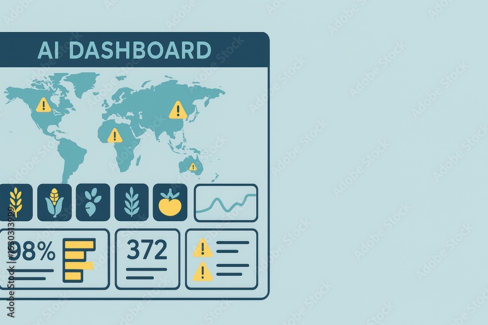 Poster ai enabled dashboard for global agricultural monitoring with alerts and data visualizations