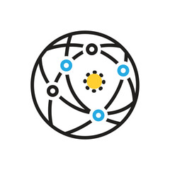 Multi color icon for internet