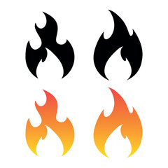 Fire icon collection. Campfire symbol