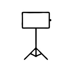 Obraz premium Music stand icon in outline style, jazz sheet music concept
