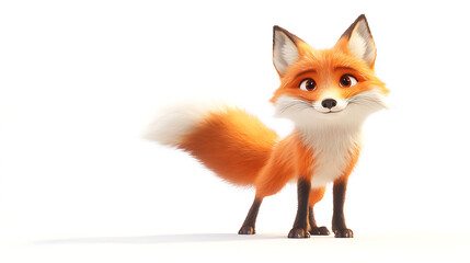 red fox isolated on white
